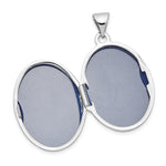 Load image into Gallery viewer, 14K White Gold 21mm Oval Leaf Floral Scroll Border H/Eng Locket 30x21mm