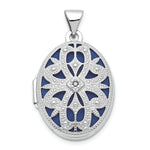 Load image into Gallery viewer, 14K White Gold 21mm Oval w/Diamond Vintage Locket 30x21mm