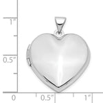 Load image into Gallery viewer, 14K White Gold 21mm Heart Plain Domed Family Locket 28x21mm