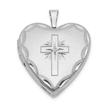 Load image into Gallery viewer, 14K Yellow Gold 20mm White Gold Diamond Set Cross Heart Locket