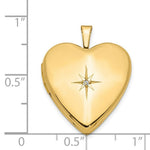 Load image into Gallery viewer, 14K Yellow Gold 20mm w/ Diamond Heart Locket 25x20mm