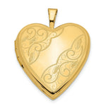 Load image into Gallery viewer, 14K Yellow Gold 20mm Side Swirl Heart Locket 25x20mm