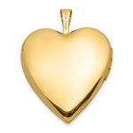 Load image into Gallery viewer, 14K Yellow Gold 20mm Polished Satin w/ Diamond Heart Locket 25x20mm