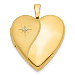Load image into Gallery viewer, 14K Yellow Gold 20mm Polished Satin w/ Diamond Heart Locket 25x20mm