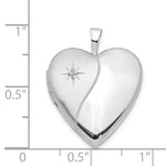 Load image into Gallery viewer, 14K Yellow Gold 20mm White Gold Polished Satin w/ Diamond Heart Locket 25x20mm