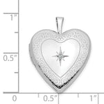 Load image into Gallery viewer, 14K Yellow Gold 20mm White Gold Side Swirls w/ Diamond Heart Locket 25x20mm