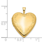 Load image into Gallery viewer, 14K Yellow Gold 20mm Flower Vine Border Heart Locket 25x20mm