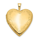 Load image into Gallery viewer, 14K Yellow Gold 20mm Flower Vine Border Heart Locket 25x20mm