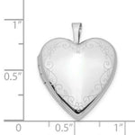 Load image into Gallery viewer, 14K White Gold 20mm Flower Vine Border Heart Locket 25x20mm