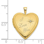 Load image into Gallery viewer, 14K Yellow Gold 20mm I Love You w/ Diamond Heart Locket 24x20mm