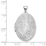 Load image into Gallery viewer, 14K White Gold Scroll Oval Locket 26x20mm