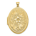 Load image into Gallery viewer, 14K Yellow Gold 32mm Oval Flower With Scrolls Locket 32x25mm