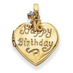 Load image into Gallery viewer, 14K Yellow Gold 15mm Heart Happy 16th Birthday with CZ Locket 15x15mm
