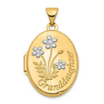 Load image into Gallery viewer, 14K Yellow Gold with Rhodium 21mm Oval Granddaughter Locket 21x17mm
