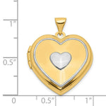 Load image into Gallery viewer, 14K Yellow Gold w/Rhodium 21mm Heart Locket (Key Charm Inside Locket) 21x21mm