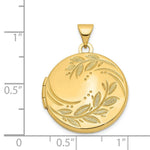 Load image into Gallery viewer, 14K Yellow Gold 20mm Round Leaf Floral Locket 20x20mm