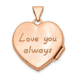 Load image into Gallery viewer, 14K Rose Gold 18mm Scrolled Love you always Heart Locket