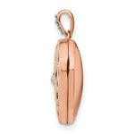 Load image into Gallery viewer, 14K Rose Gold 18mm Vintage Heart w/Diamond blk interior Locket