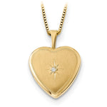 Load image into Gallery viewer, 14K Yellow Gold 16mmDiamond Heart Locket & Gold-plated Sterling 12mm Pendant