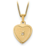 Load image into Gallery viewer, 14K Yellow Gold 16mmDiamond Heart Locket & Gold-plated Sterling 12mm Pendant