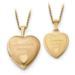 Load image into Gallery viewer, 14K Yellow Gold 16mm Forever in Heart Locket/Gold-plated Sterling 12mm Pendant