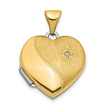 Load image into Gallery viewer, 14K Two-tone Gold 15mm Reversible Diamond Heart Locket