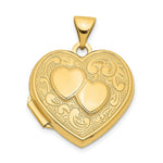 Load image into Gallery viewer, 14K Yellow Gold Double Heart Locket 24x19mm