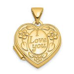 Load image into Gallery viewer, 14K Yellow Gold I Love You Heart Locket 21x15mm