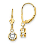 Load image into Gallery viewer, 14K Yellow Gold 5mm Cubic Zirconia Leverback Earrings