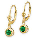 Load image into Gallery viewer, 14K Yellow Gold 5mm Mount St. Helens Helenite Leverback Earring