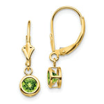 Load image into Gallery viewer, 14K Yellow Gold 5mm Peridot Leverback Earrings