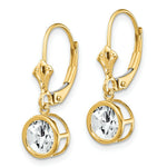 Load image into Gallery viewer, 14K Yellow Gold 6mm Cubic Zirconia Leverback Earrings