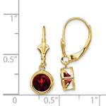 Load image into Gallery viewer, 14K Yellow Gold 6mm Garnet Leverback Earrings
