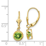 Load image into Gallery viewer, 14K Yellow Gold 6mm Peridot Leverback Earrings