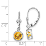Load image into Gallery viewer, 14k White Gold 6mm Citrine Leverback Earrings