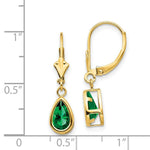 Load image into Gallery viewer, 14K Yellow Gold 8x5mm Pear Mount St. Helens Helenite Leverback Earrings