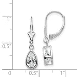 Load image into Gallery viewer, 14k White Gold 8x5mm Pear Cubic Zirconia Leverback Earrings