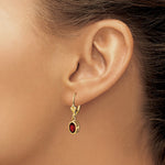 Load image into Gallery viewer, 14K Yellow Gold 7x5mm Oval Garnet Leverback Earrings