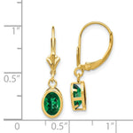 Load image into Gallery viewer, 14K Yellow Gold 7x5mm Oval Mount St. Helens Helenite Leverback Earrings