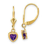 Load image into Gallery viewer, 14K Yellow Gold 5mm Heart Amethyst Earrings