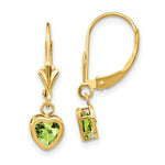 Load image into Gallery viewer, 14K Yellow Gold 5mm Heart Peridot Earrings