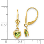 Load image into Gallery viewer, 14K Yellow Gold 5mm Heart Peridot Earrings