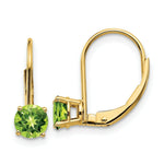 Load image into Gallery viewer, 14K Yellow Gold 5mm Peridot Leverback Earrings