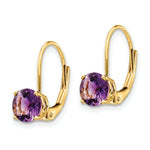 Load image into Gallery viewer, 14K Yellow Gold 6mm Amethyst Leverback Earrings
