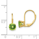 Load image into Gallery viewer, 14K Yellow Gold 6mm Peridot Leverback Earrings