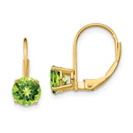Load image into Gallery viewer, 14K Yellow Gold 6mm Peridot Leverback Earrings