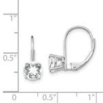 Load image into Gallery viewer, 14k White Gold 6mm Cubic Zirconia Leverback Earrings