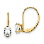 Load image into Gallery viewer, 14K Yellow Gold 6x4mm Oval Cubic Zirconia Leverback Earrings