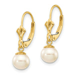 Load image into Gallery viewer, 14K 6mm Freshwater Cultured Pearl Leverback Earrings