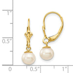 Load image into Gallery viewer, 14K 6mm Freshwater Cultured Pearl Leverback Earrings